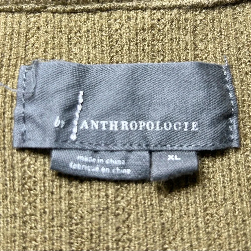 Anthropologie Olive Green V-Neck Snap Front Long Sleeve Top Size XL - Picture 9 of 15